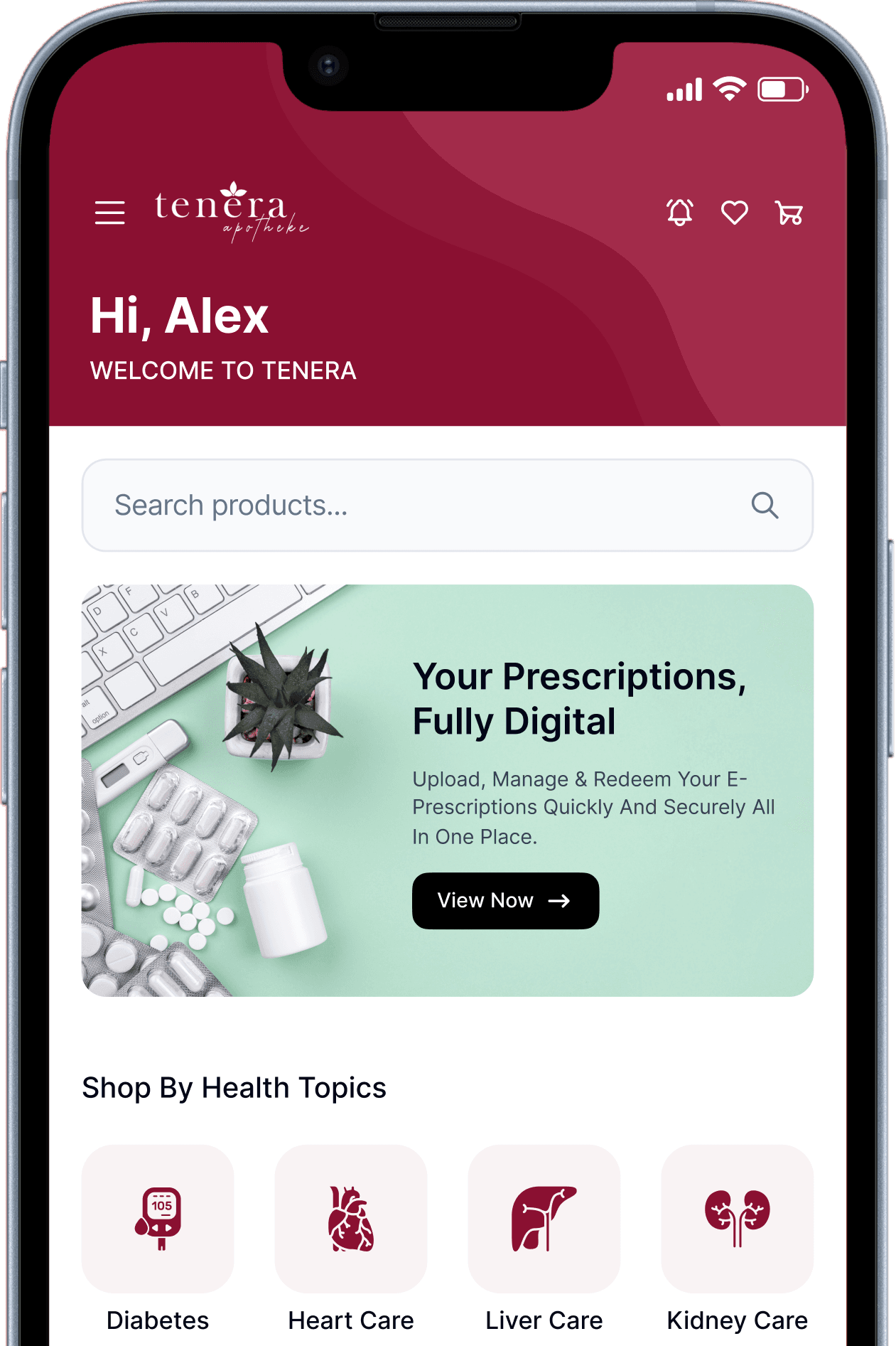 Vorschau der Tenera Apotheken-App