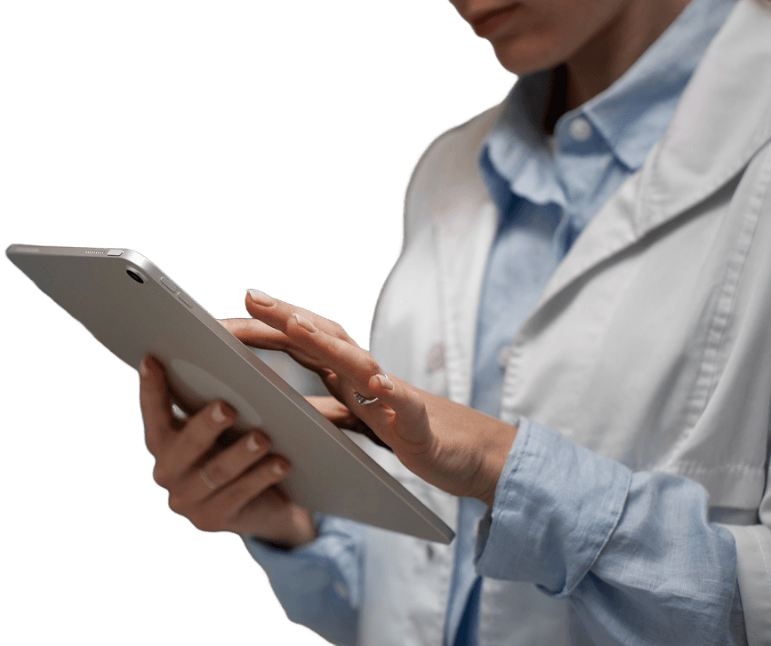 Professional using tablet