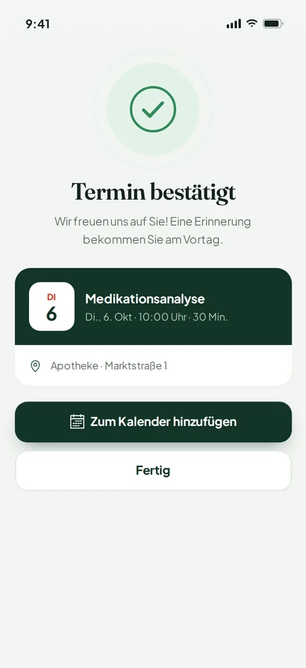 Termin bestätigt