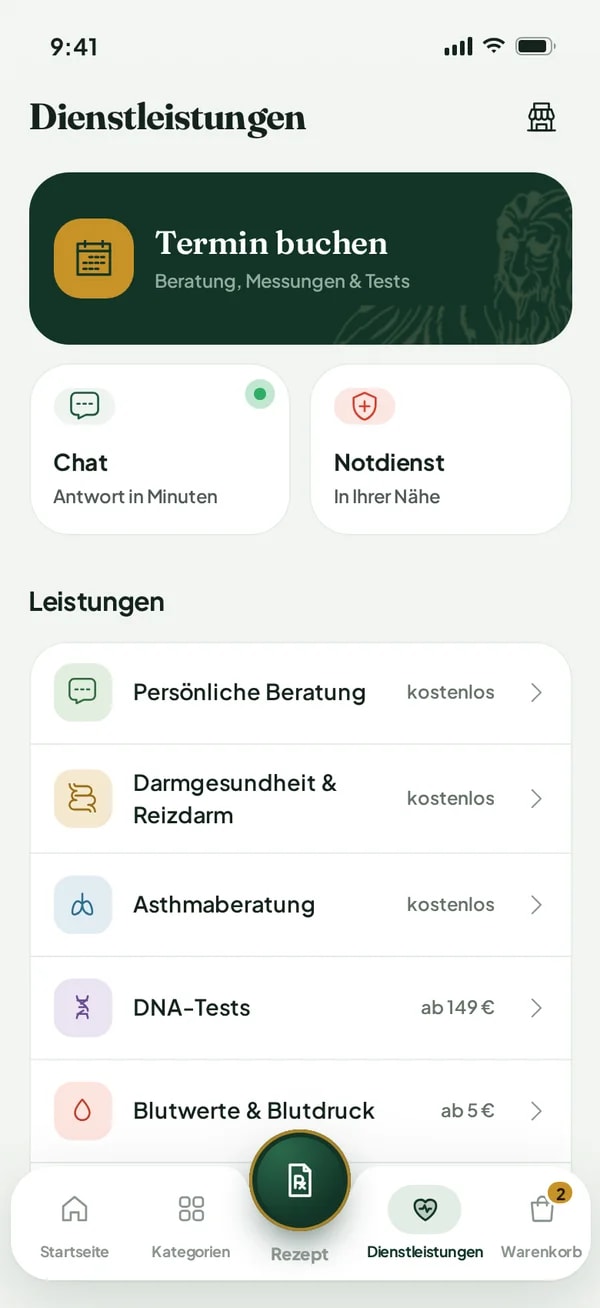 Leistung auswählen